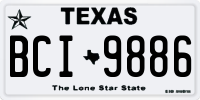 TX license plate BCI9886