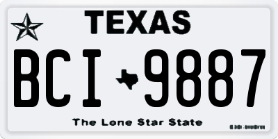 TX license plate BCI9887