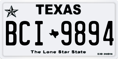 TX license plate BCI9894