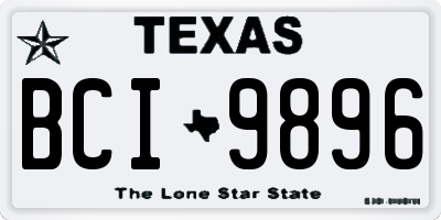 TX license plate BCI9896