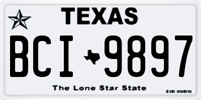 TX license plate BCI9897