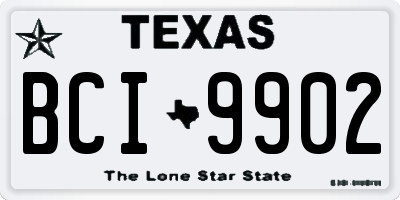 TX license plate BCI9902
