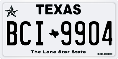 TX license plate BCI9904