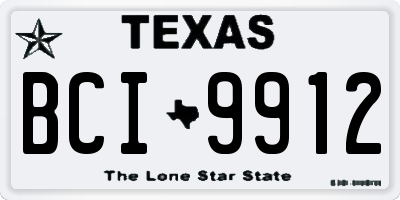 TX license plate BCI9912