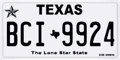 TX license plate BCI9924