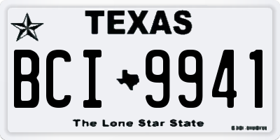TX license plate BCI9941