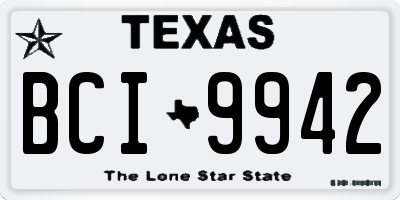 TX license plate BCI9942