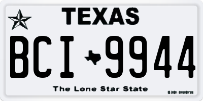 TX license plate BCI9944