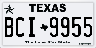 TX license plate BCI9955