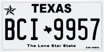 TX license plate BCI9957