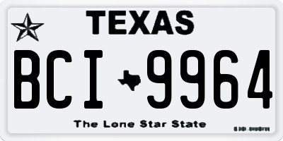 TX license plate BCI9964