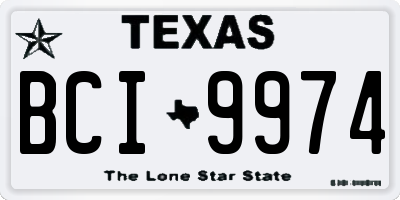 TX license plate BCI9974