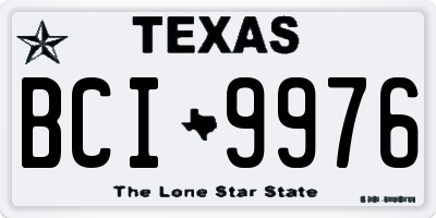 TX license plate BCI9976