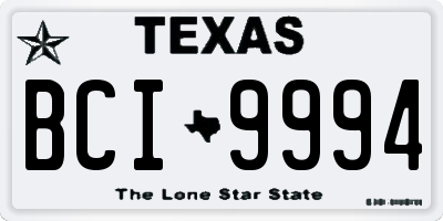 TX license plate BCI9994