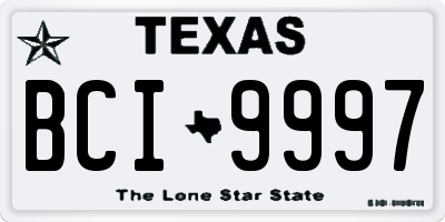 TX license plate BCI9997