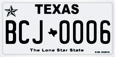 TX license plate BCJ0006