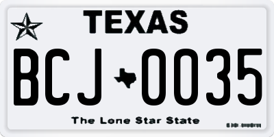 TX license plate BCJ0035