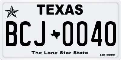 TX license plate BCJ0040