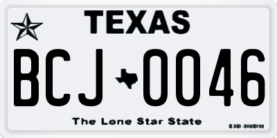 TX license plate BCJ0046