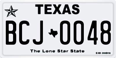 TX license plate BCJ0048