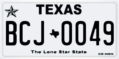 TX license plate BCJ0049