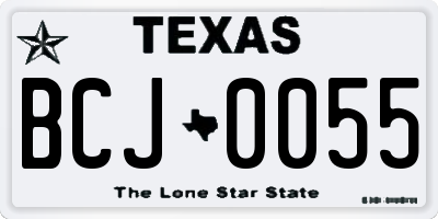 TX license plate BCJ0055