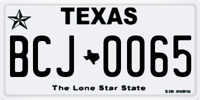 TX license plate BCJ0065