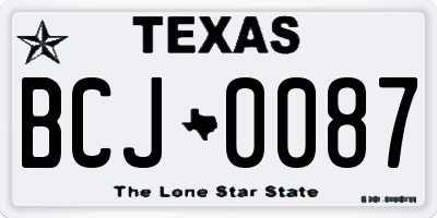 TX license plate BCJ0087