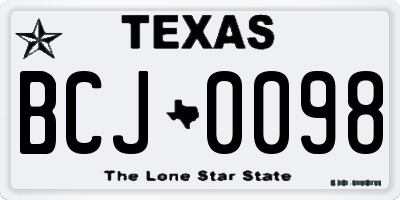 TX license plate BCJ0098