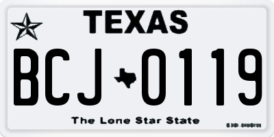 TX license plate BCJ0119