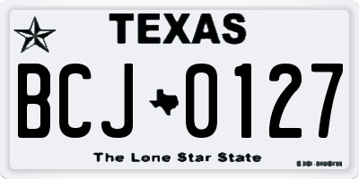 TX license plate BCJ0127