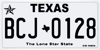 TX license plate BCJ0128