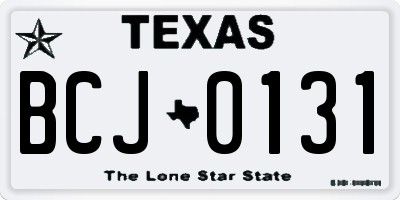 TX license plate BCJ0131