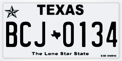TX license plate BCJ0134
