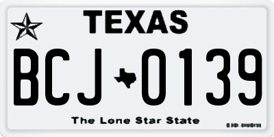 TX license plate BCJ0139