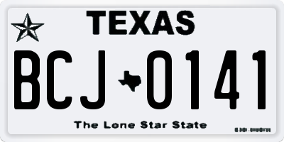 TX license plate BCJ0141