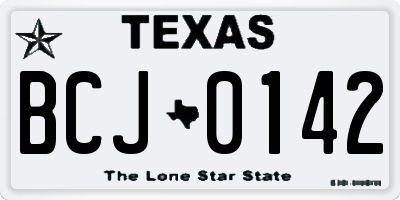 TX license plate BCJ0142