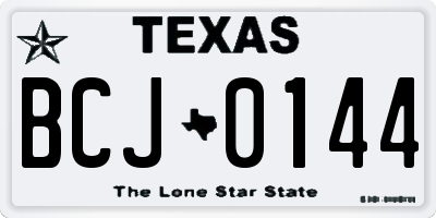 TX license plate BCJ0144