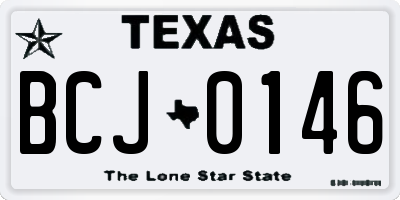 TX license plate BCJ0146