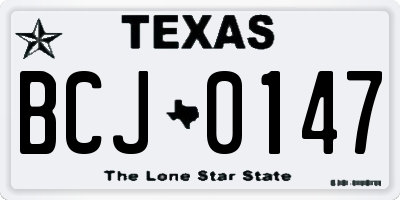 TX license plate BCJ0147