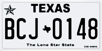 TX license plate BCJ0148