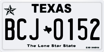 TX license plate BCJ0152
