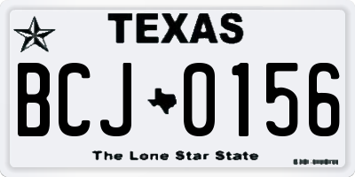 TX license plate BCJ0156
