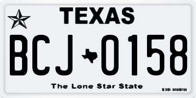 TX license plate BCJ0158