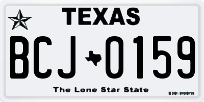 TX license plate BCJ0159
