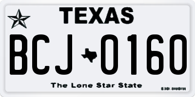 TX license plate BCJ0160