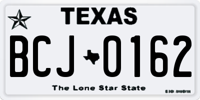 TX license plate BCJ0162