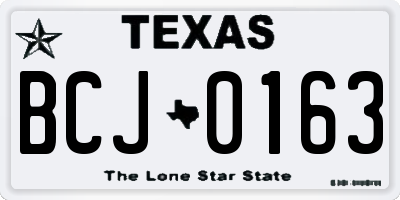 TX license plate BCJ0163