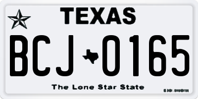 TX license plate BCJ0165