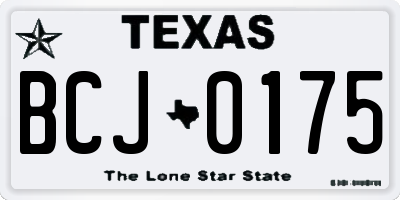 TX license plate BCJ0175